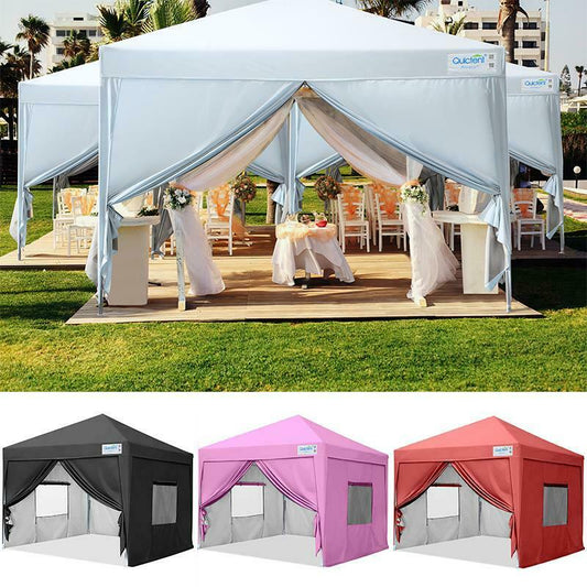 Quictent 8'x8' Wedding Tent - Wedding Pop Up Canopy Tent - Party Tent- Outdoor Folding Gazebo with Bag