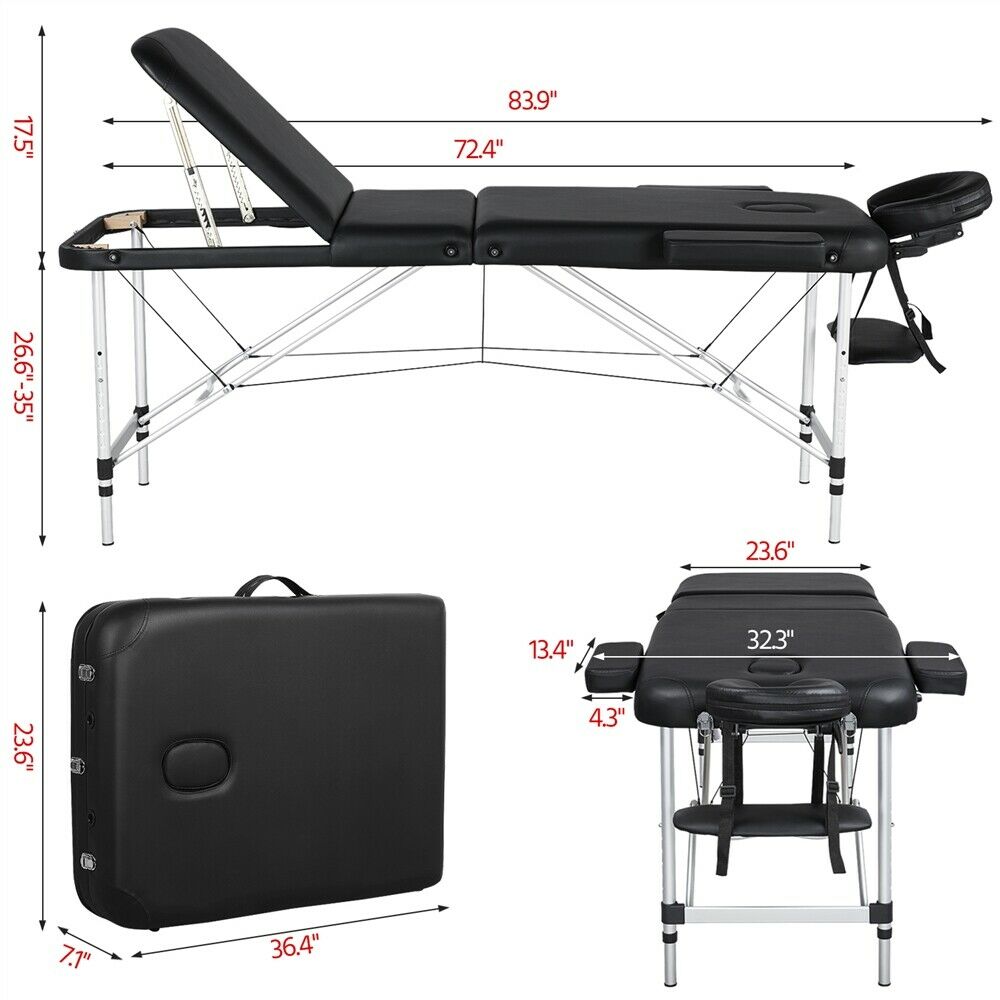 84 Inch Professional Massage Table - Portable Beauty Salon Bed - Beauty Tattoo Massage Bed - Adjustable Massage Bed