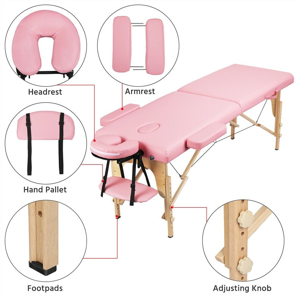 84 Inch Professional Massage Table - Portable Beauty Salon Bed - Beauty Tattoo Massage Bed - Adjustable Massage Bed