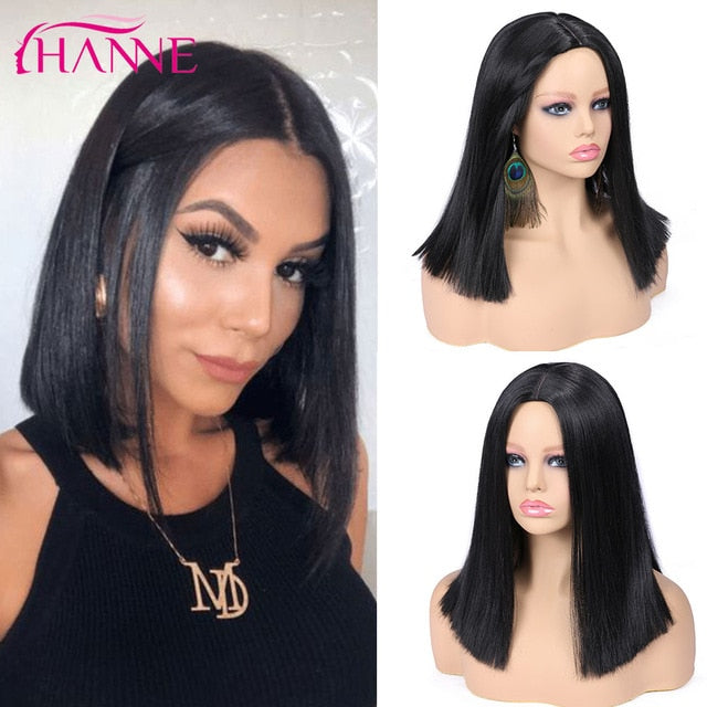 Tinted Color Straight Hair Synthetic Wig -Synthetic Hair Colored Wig - Shoulder Length Synthetic Hair Wig