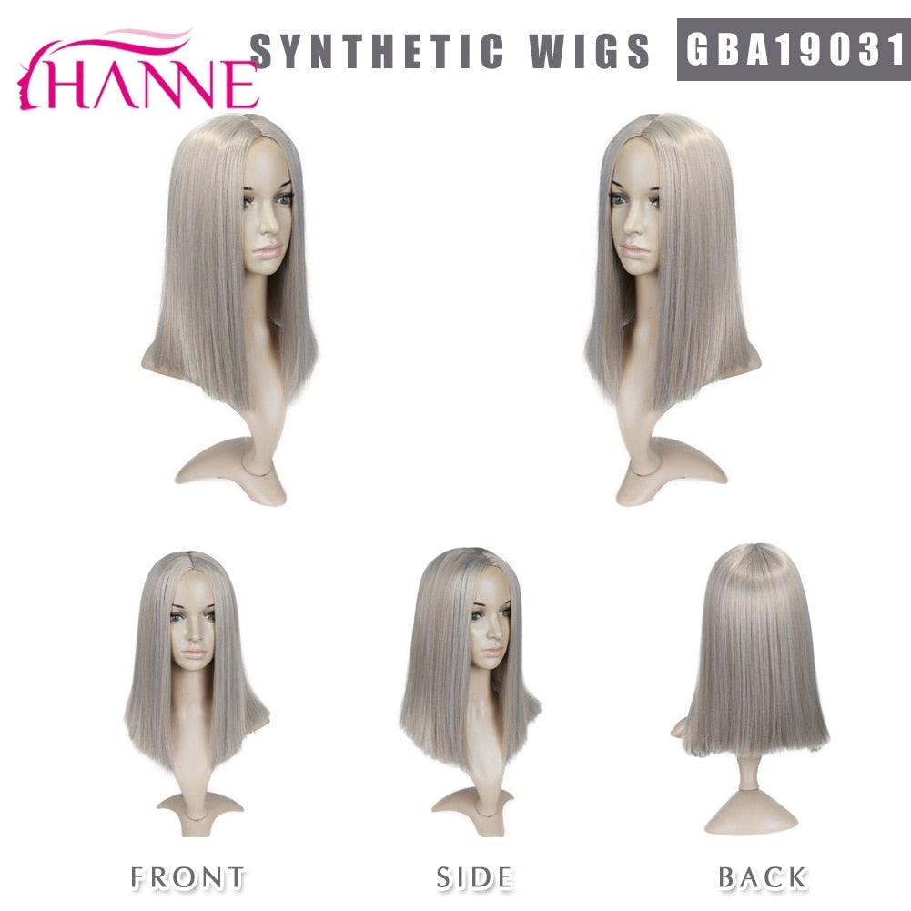 Tinted Color Straight Hair Synthetic Wig -Synthetic Hair Colored Wig - Shoulder Length Synthetic Hair Wig