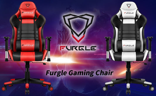 Furgle Gaming Chair - Leather Gaming Chair - 180 Degree Reclining Chair - Executive Office Chairs - Seating Racer Recliner Chair