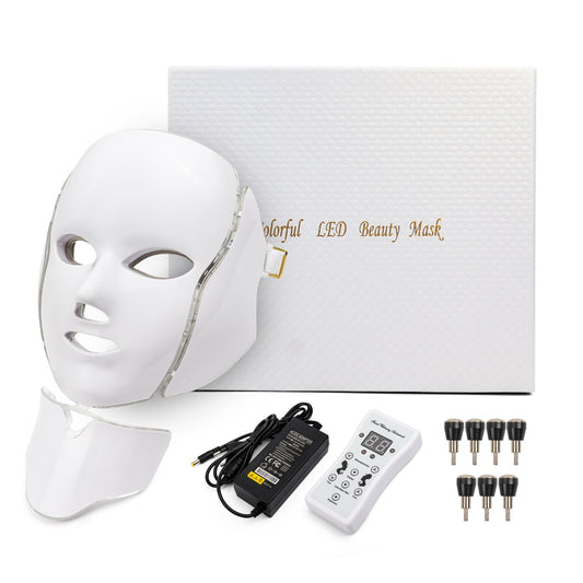 Facial Photon Therapy Mask - 7 Colors Light LED Facial Photon Therapy - Beauty Theraphy Mask -Skin Rejuvenation Mask - Face Care Anti Acne Whitening